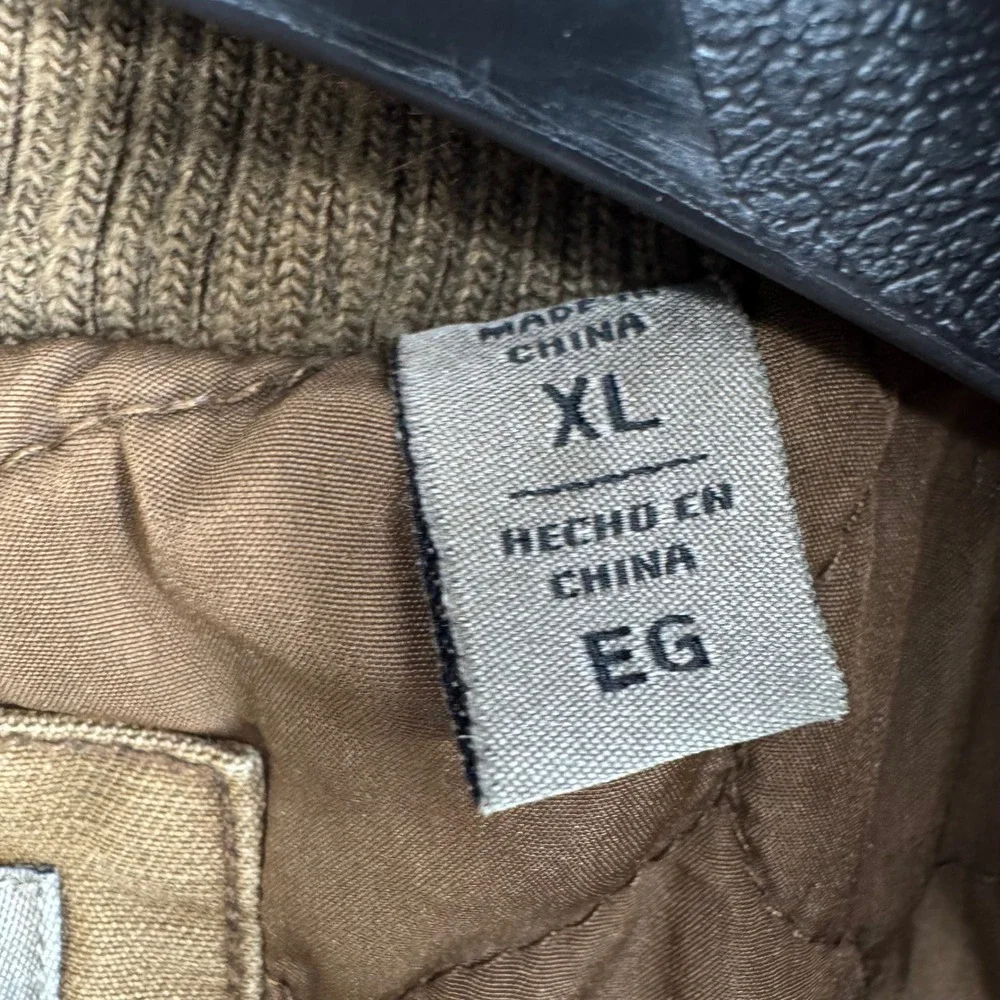 Y2K Levis Mens XL Brown Canvas Field Jacket Quilted Lined Military Utility Coat